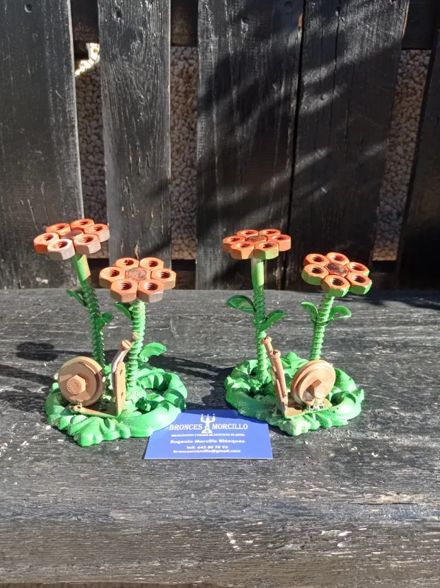 Flores y caracol artesanía