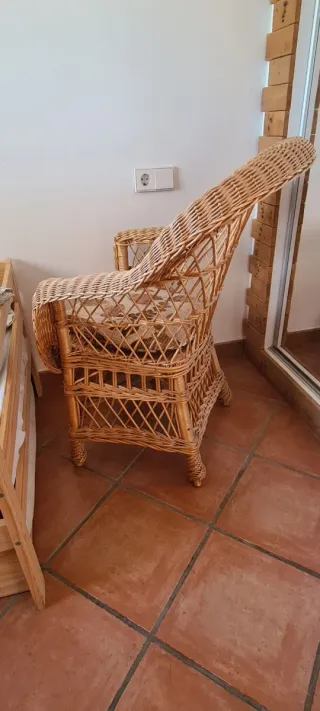 Sillón de ratán natural estilo boho 2 ud.