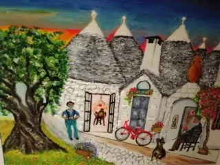 Quadro artigianale Trulli Puglia