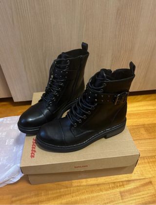 Stivaletti Bata Pelle Borchiati Neri