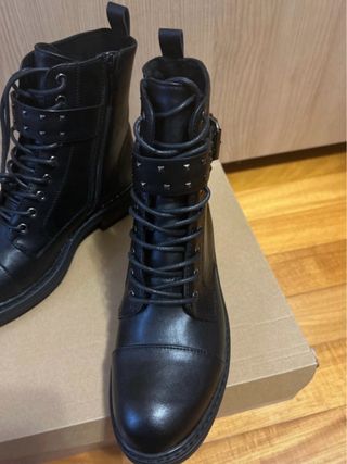 Stivaletti Bata Pelle Borchiati Neri