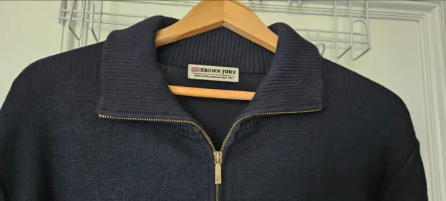 Jersey cremallera marrón Brown Jury azul XL