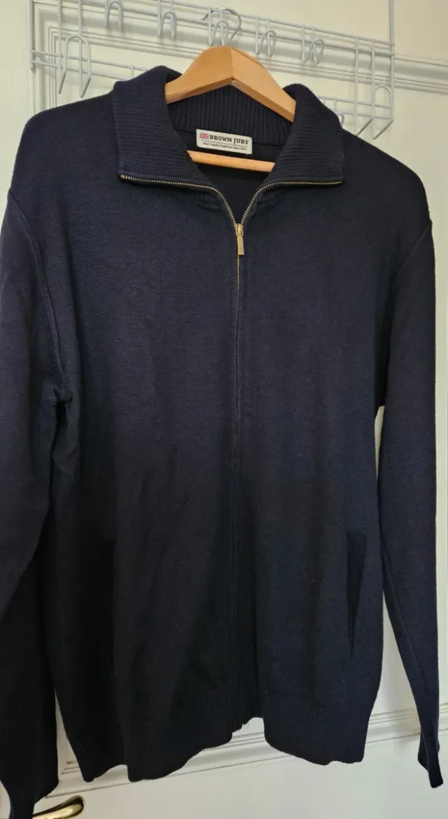 Jersey cremallera marrón Brown Jury azul XL