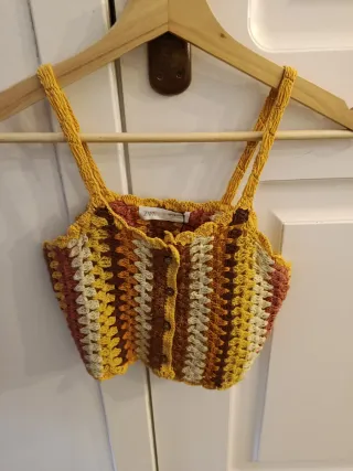 Top Crochet Zara Talla M Multicolor niña