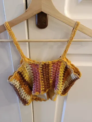 Top Crochet Zara Talla M Multicolor niña