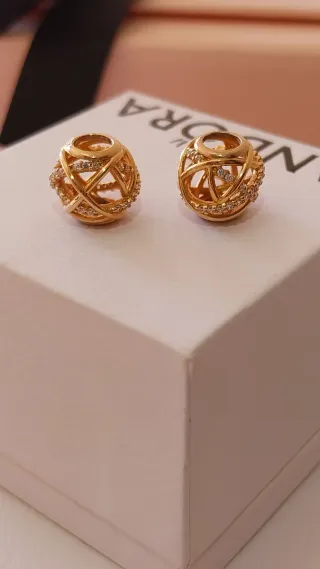 Lote 2 Charm PANDORA Rose Entrelazado Circonitas.