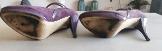 Zapatos morados Nine West piel y charol