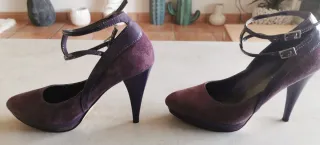 Zapatos morados Nine West piel y charol