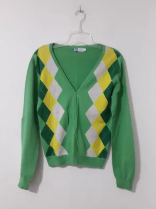 Cárdigan Green Coast Verde Rombo