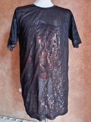 Precioso Vestido Lentejuelas tigre Talla L