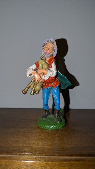 Statuina presepe pastore con cornamusa