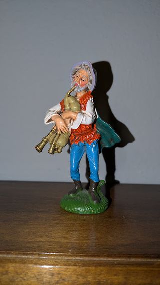Statuina presepe pastore con cornamusa