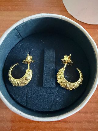 Pendientes nuevos de aro Tous baño oro 18 kt