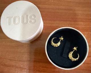 Pendientes nuevos de aro Tous baño oro 18 kt