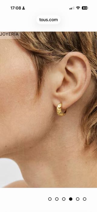 Pendientes nuevos de aro Tous baño oro 18 kt