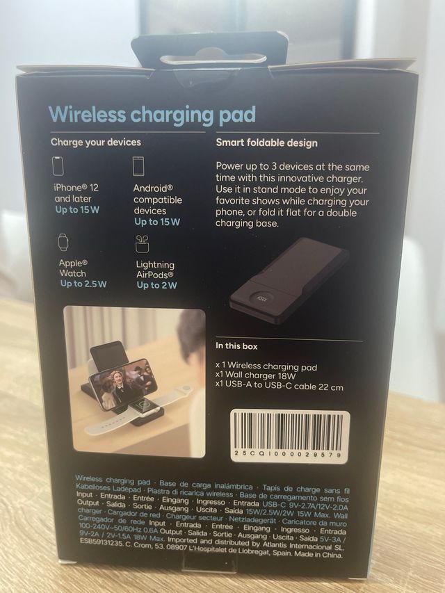 Stazione di ricarica Ksix 3 in 1 wireless 15W