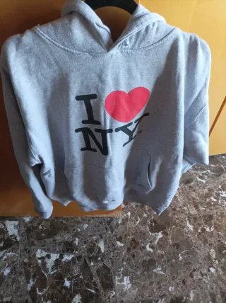 Sudadera I ❤️ NY Talla L Gris
