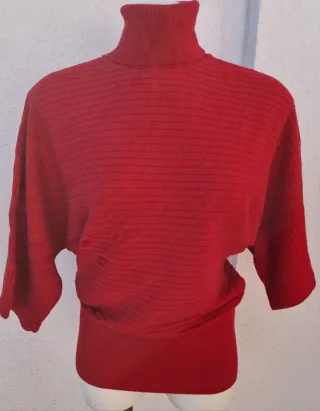 Jersey rojo cuello alto mujer Talla L