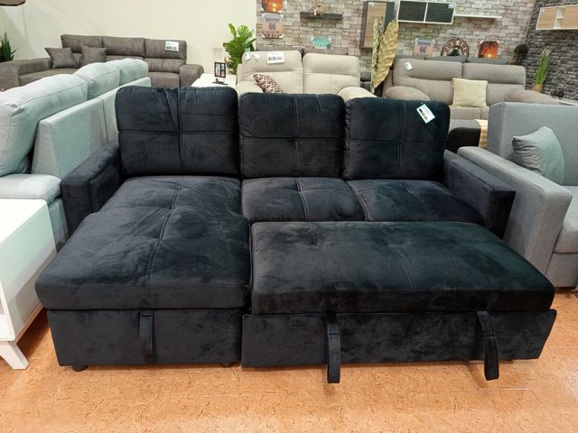 Sofá Cama Chaise Longue Negro Envio gratis