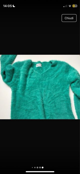 Maglioncino donna peloso verde