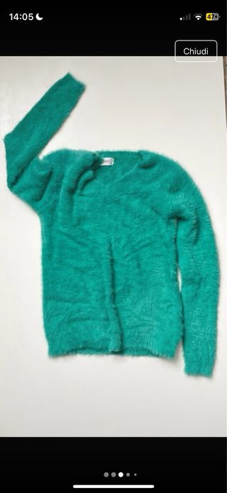 Maglioncino donna peloso verde