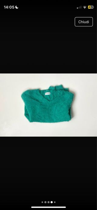 Maglioncino donna peloso verde