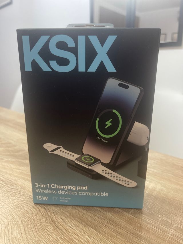 Caricabatterie Ksix 3 in 1 Wireless 15W