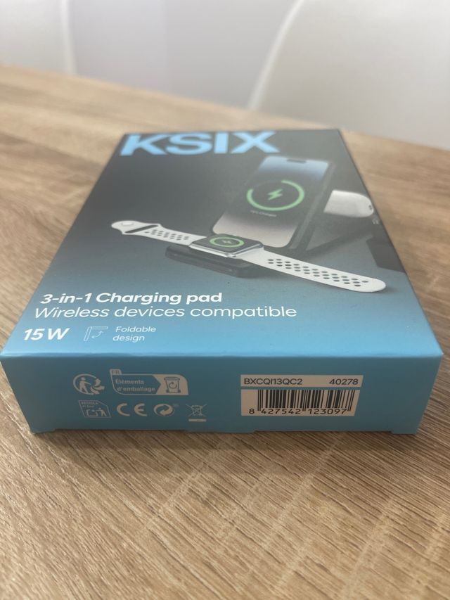 Caricabatterie Ksix 3 in 1 Wireless 15W