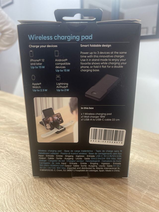 Caricabatterie Ksix 3 in 1 Wireless 15W