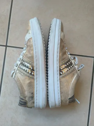 Sneakers Geox donna oro e beige