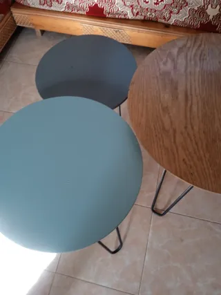 Set di 3 tavolini rotondi
