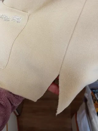 Chaqueta de punto beige señora