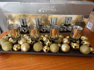 Centro de mesa Navideño dorado