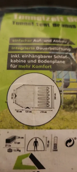 Tienda de campaña azul y turquesa