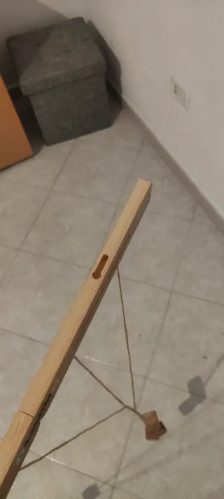 Portafoto con corda in legno e metallo