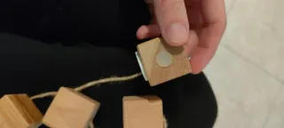 Portafoto con corda in legno e metallo