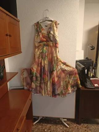 Vestido fiesta estampado multicolor