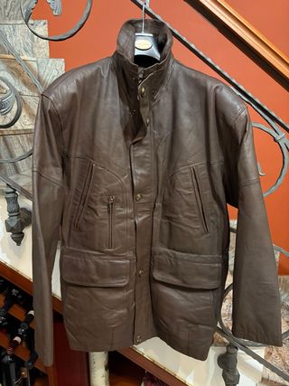 Giubbino in vera pelle vintage testa di moro