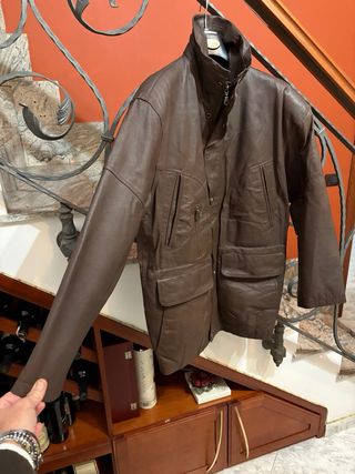 Giubbino in vera pelle vintage testa di moro