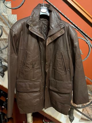 Giubbino in vera pelle vintage testa di moro