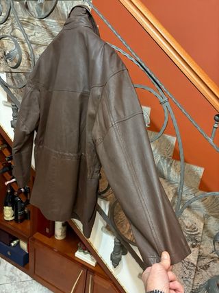 Giubbino in vera pelle vintage testa di moro