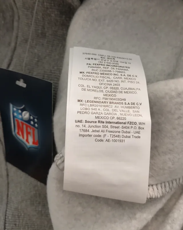 Sudadera NFL Logo Gris