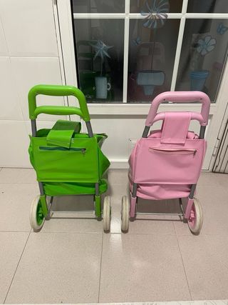 Carrito de compra infantil rosa – ligero/funcional