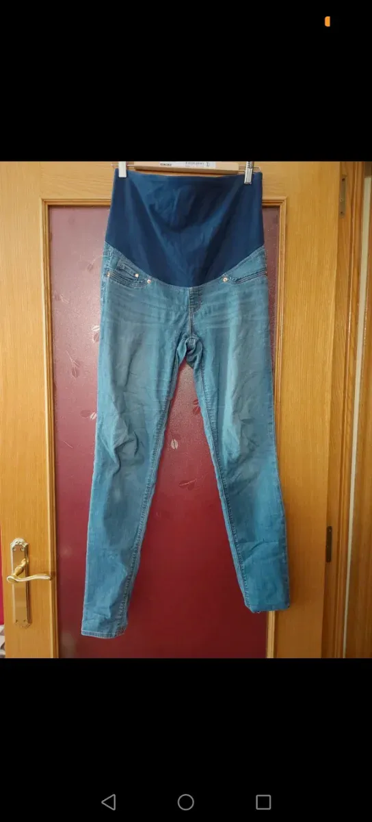 Pantalón vaquero premamá azul
