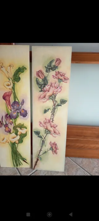 Quadri floreali dipinti a mano découpage