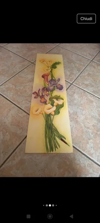 Quadri floreali dipinti a mano découpage