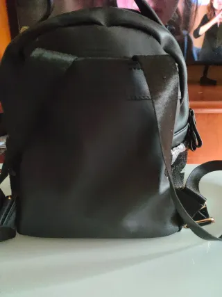 Mochila estrellas lentejuelas rosa y plata