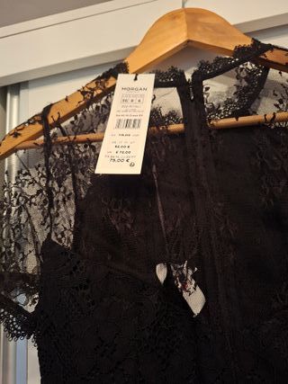Vestido Morgan negro encaje sin estrenar