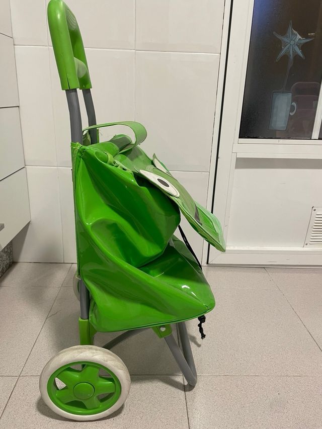 Carrito compra infantil verde diseño rana