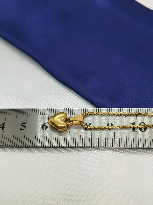 Collar Corazón Acero Inoxidable Dorado